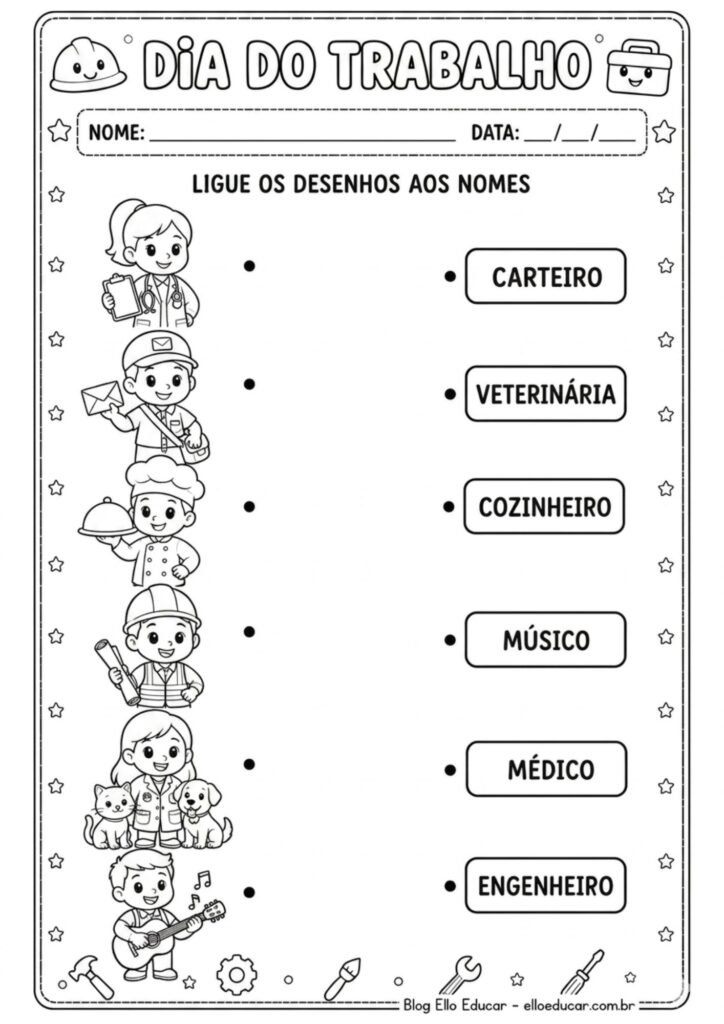 Atividades sobre o dia do trabalho para imprimir