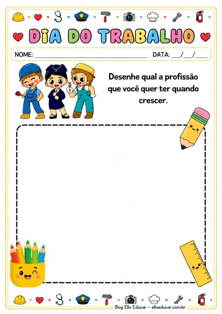 Atividades sobre o dia do trabalho para imprimir