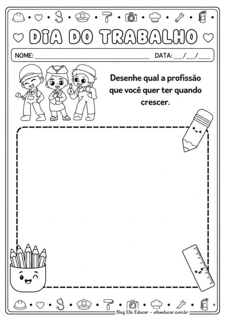Atividades sobre o dia do trabalho para imprimir