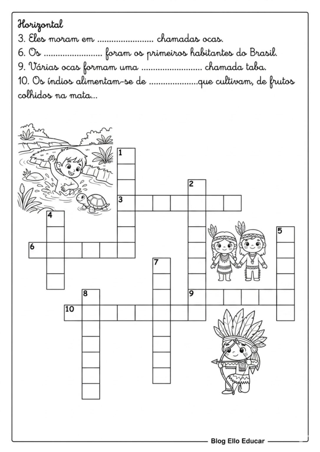 Atividades sobre o Dia dos povos Indígenas 4° e 5° ano com PDF grátis