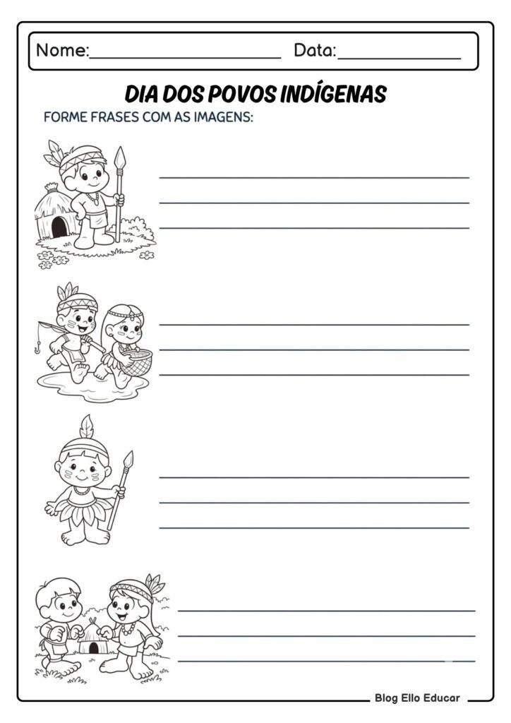 Atividades sobre povos Indígenas 2° ano