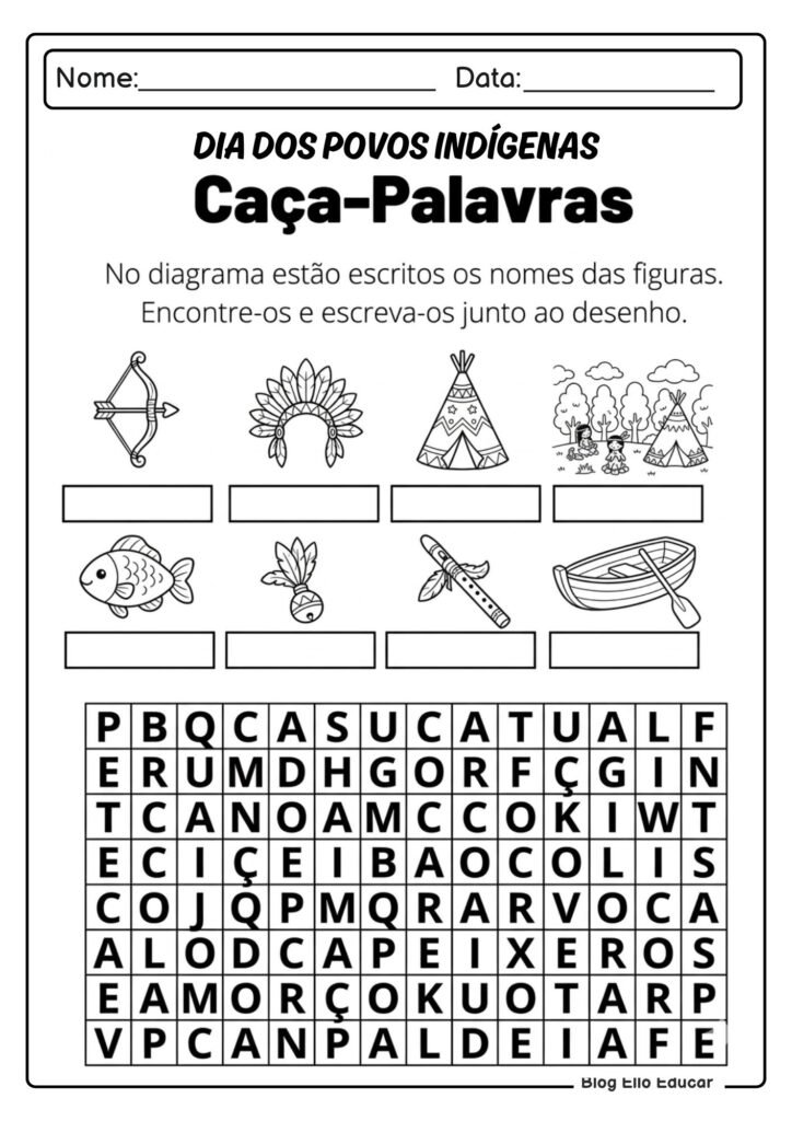 Atividades sobre povos Indígenas 2° ano