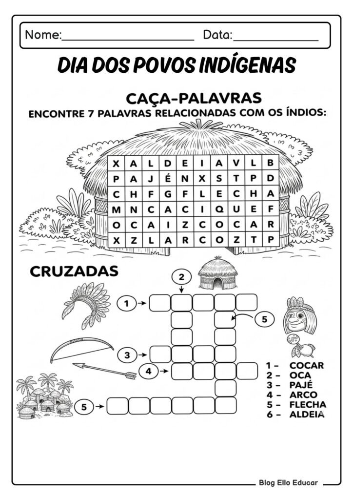 Atividades sobre povos Indígenas 3° ano