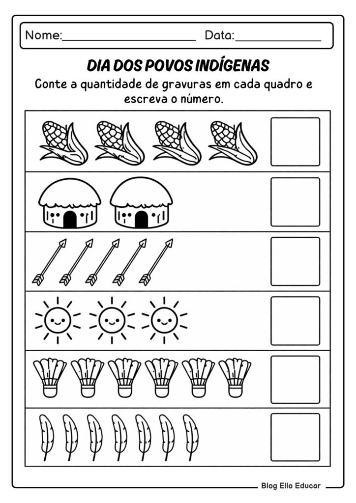 Atividades sobre povos indígenas 1° ano