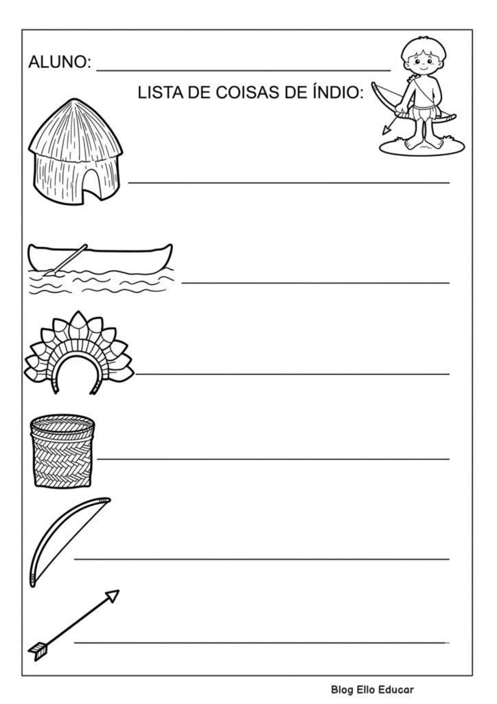 Atividades sobre povos indígenas 1° ano