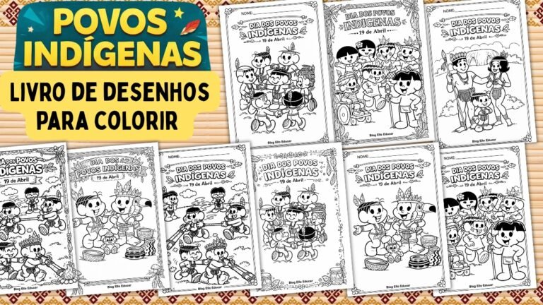 Desenho dos povos indígenas para colorir