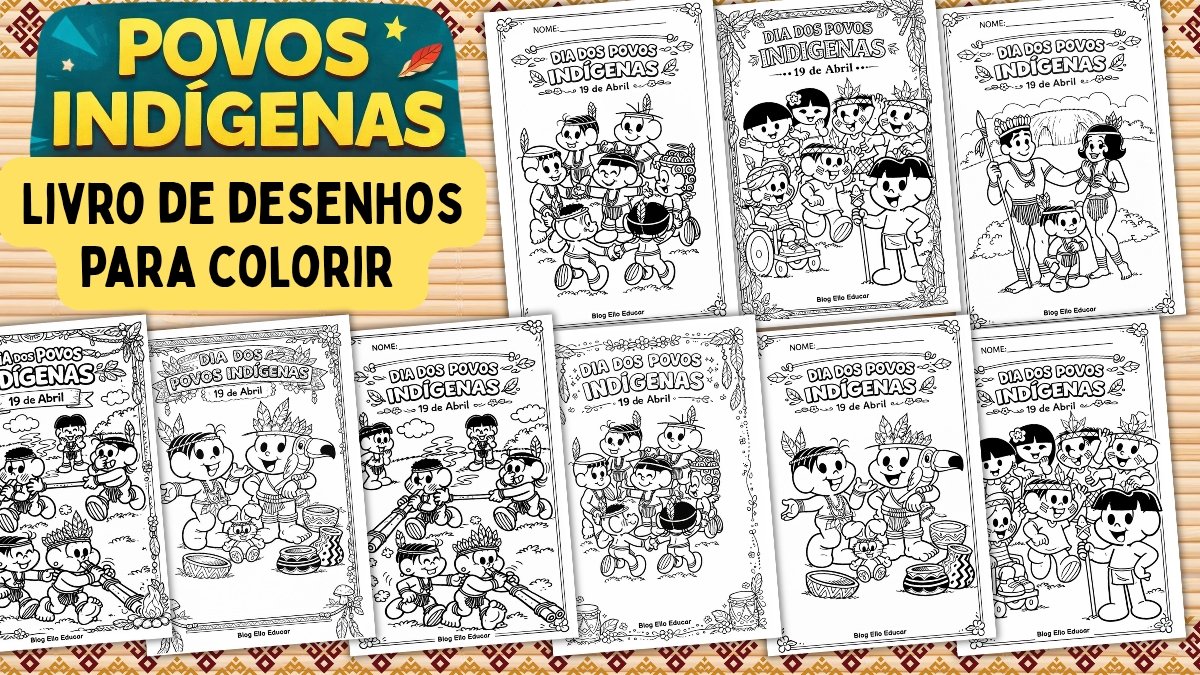Desenho dos povos indígenas para colorir: PDF gratuito para imprimir (Educação Infantil e Fundamental)