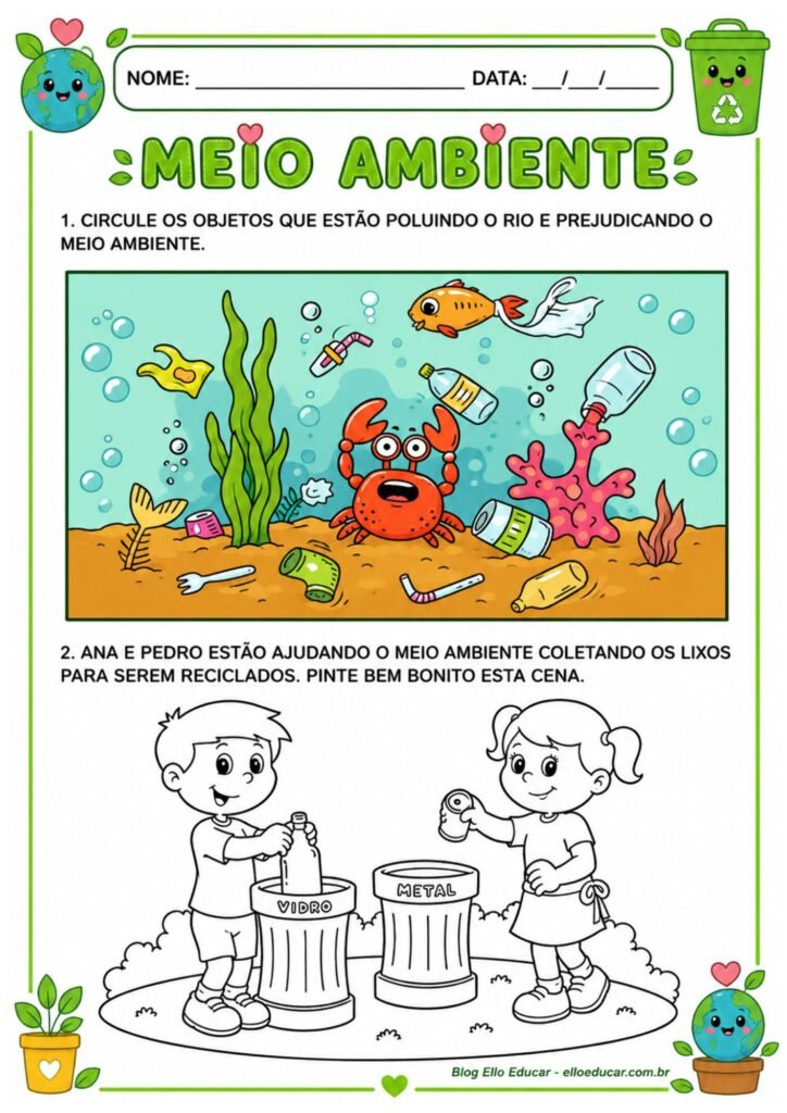 Atividades sobre Meio Ambiente para Educação Infantil