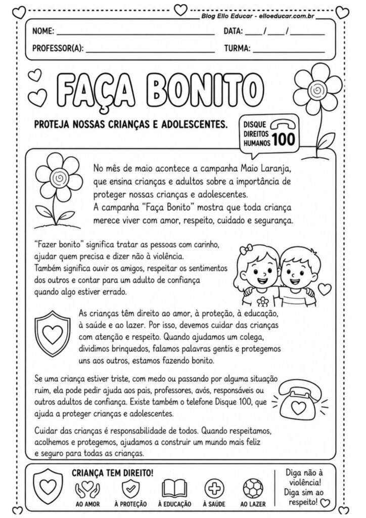 Atividade Faça Bonito para imprimir