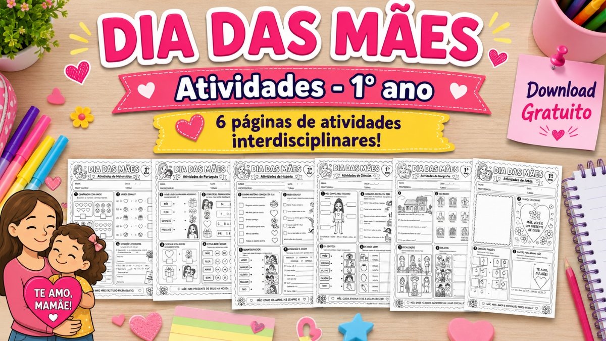 Atividades Dia das Mães 1° ano: Kit interdisciplinar em PDF