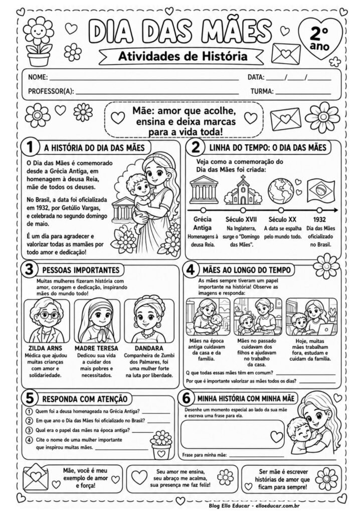 Atividades Dia das Mães 2° ano