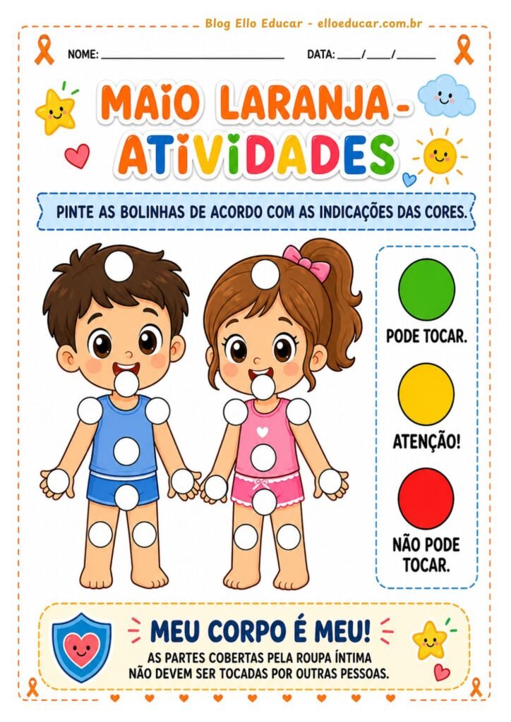 Atividades Semáforo do toque para Educação Infantil