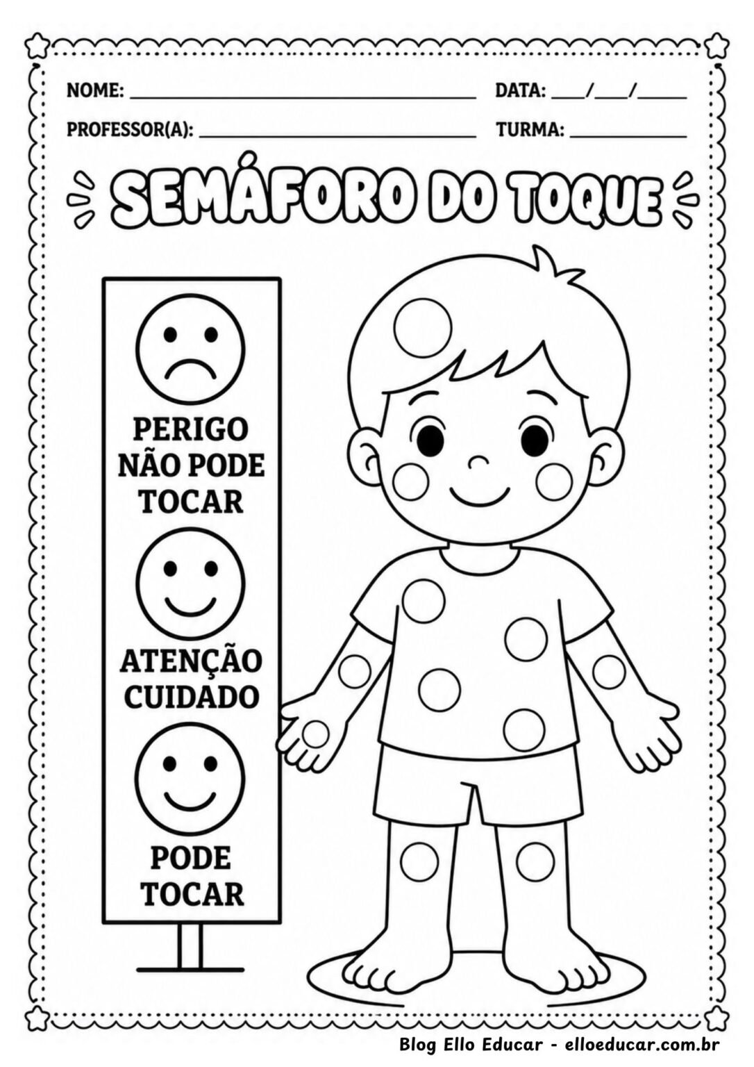 Atividades Semáforo do Toque para Educação Infantil com PDF Gratuito