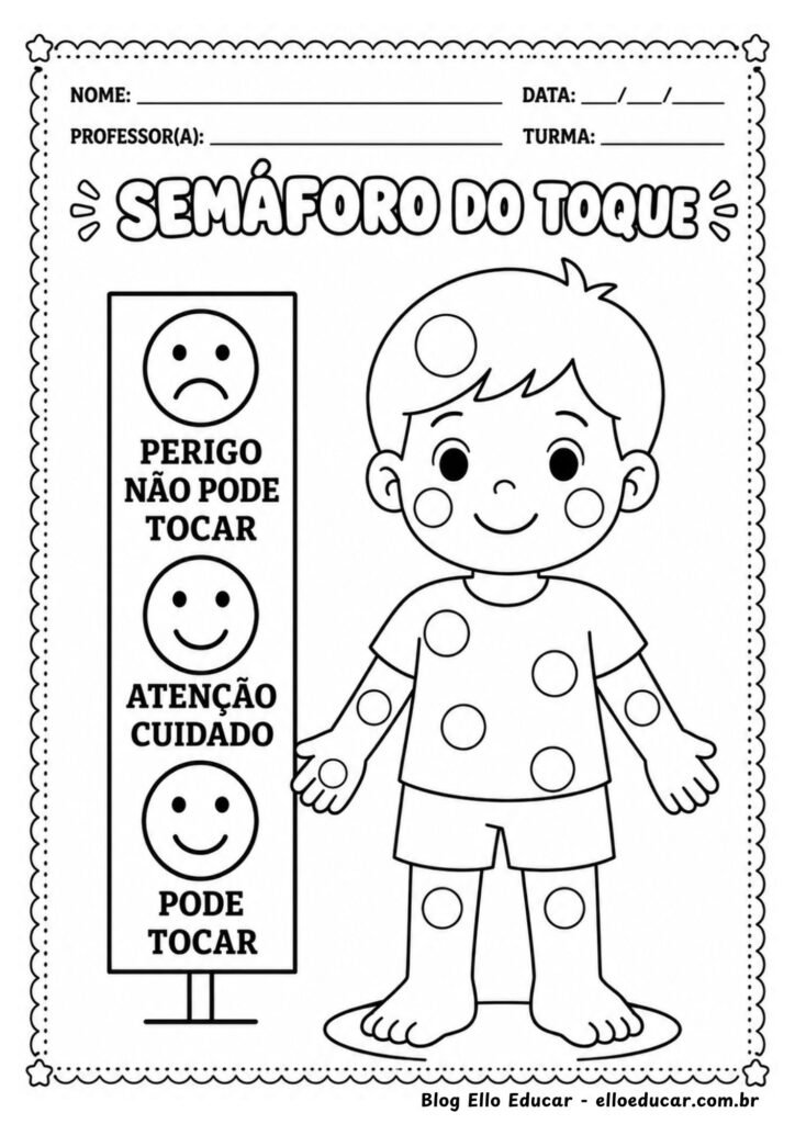 Atividades Semáforo do toque para Educação Infantil
