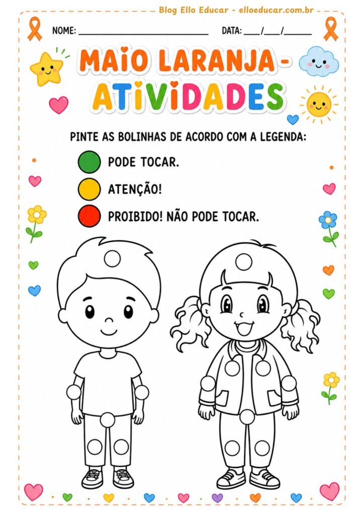 Atividades Semáforo do toque para Educação Infantil
