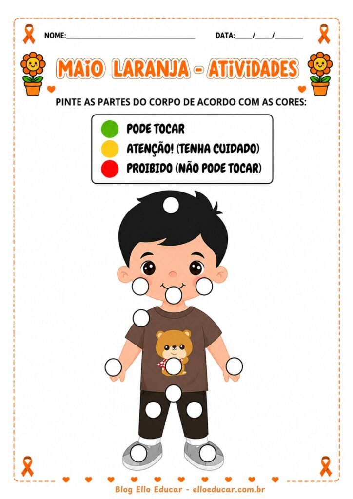 Atividades Semáforo do toque para Educação Infantil