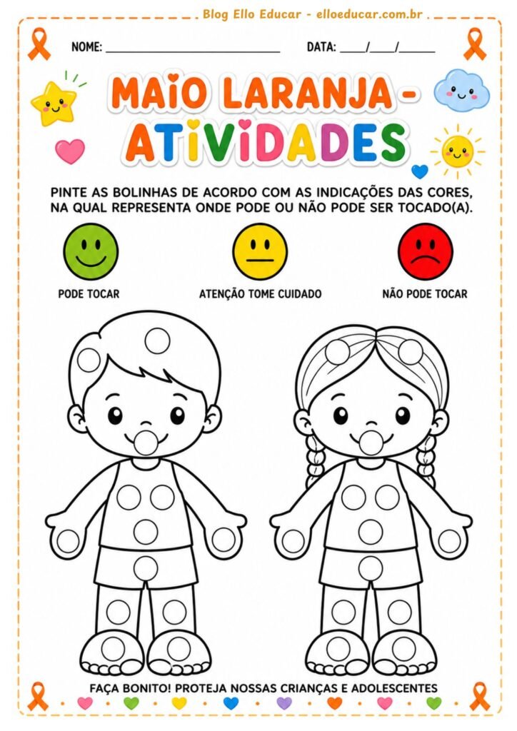 Atividades Semáforo do toque para Educação Infantil