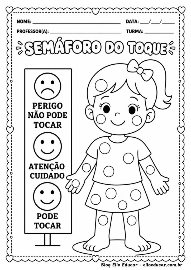 Atividades Semáforo do toque para Educação Infantil