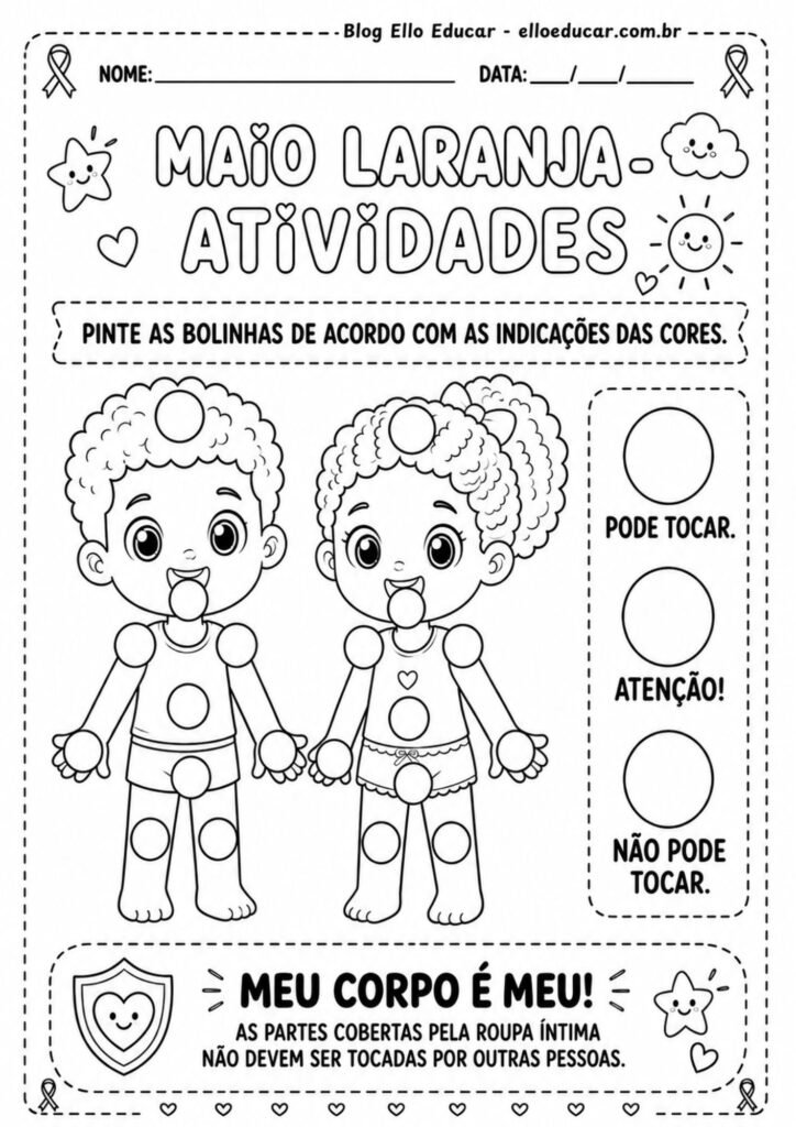 Atividades Semáforo do toque para Educação Infantil