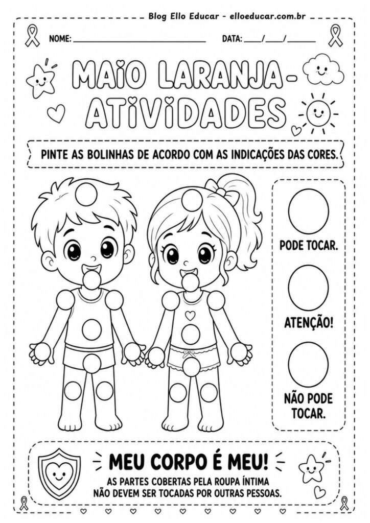 Atividades Semáforo do toque para Educação Infantil
