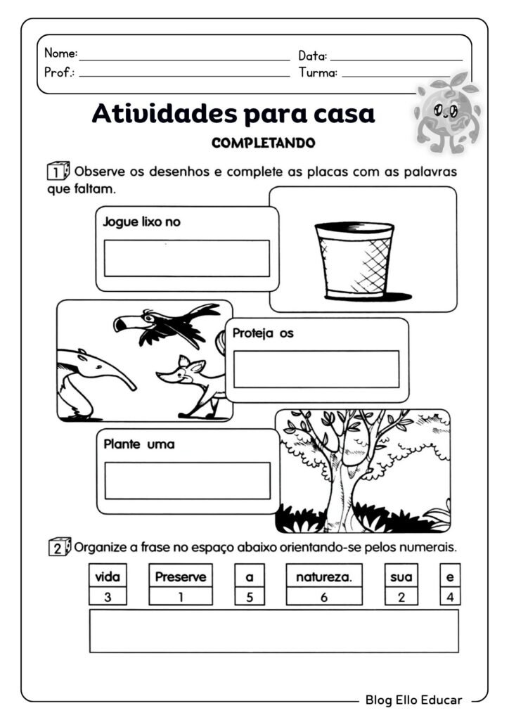 Atividades para Semana do Meio Ambiente para 2º Ano