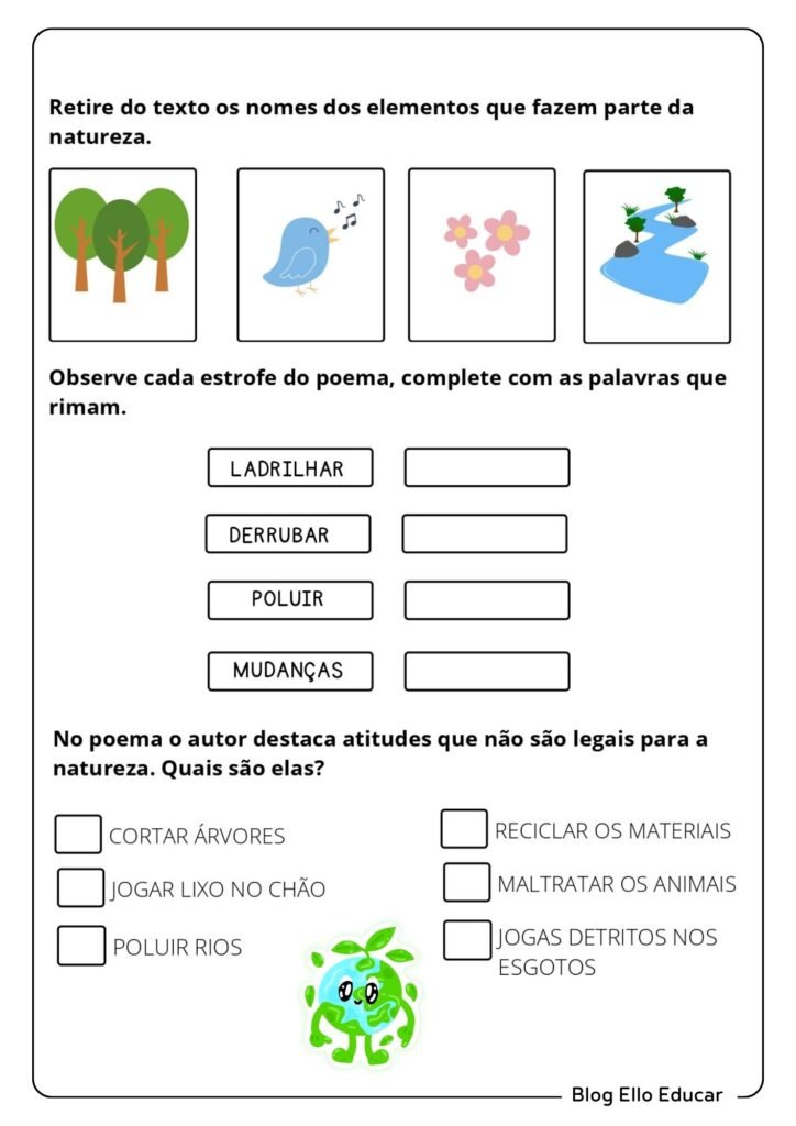 Atividades para Semana do Meio Ambiente para 2º Ano