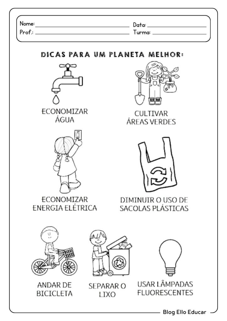Atividades para Semana do Meio Ambiente para 2º Ano