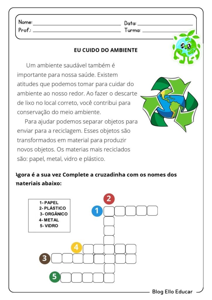 Atividades para Semana do Meio Ambiente para 2º Ano