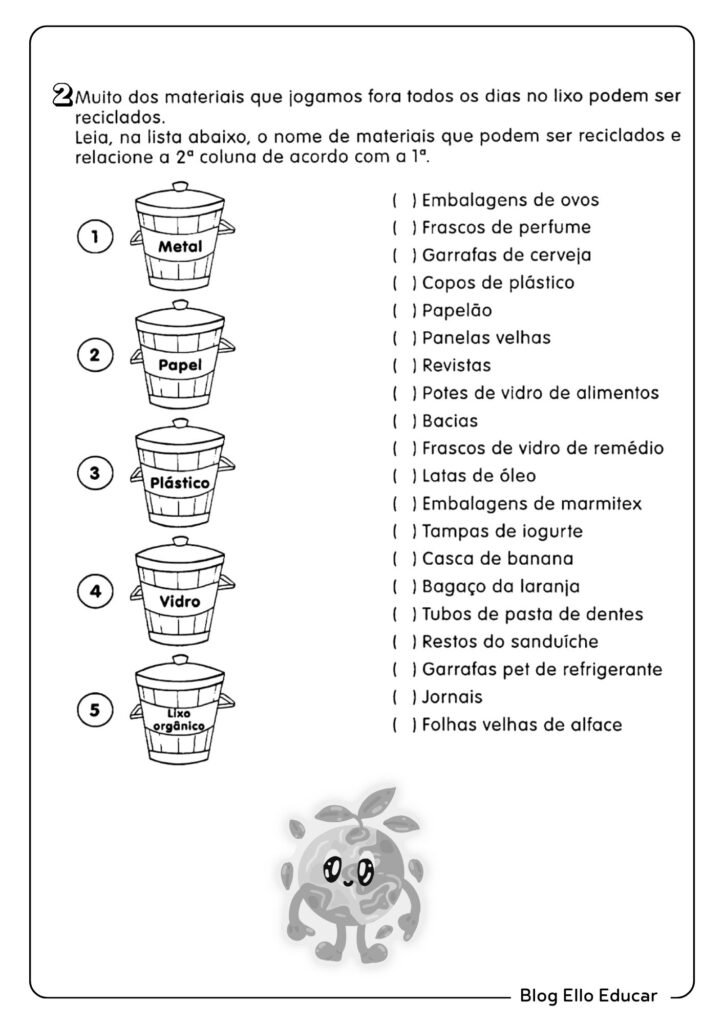 Atividades para Semana do Meio Ambiente para 3° ano