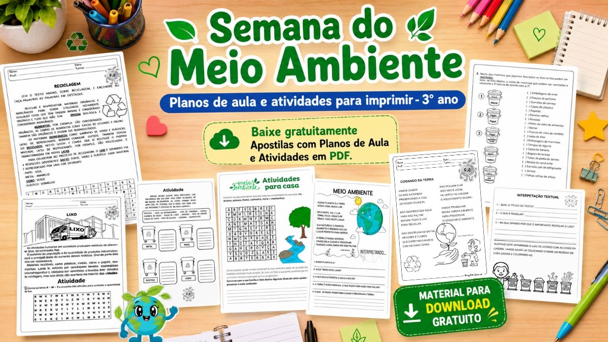 Atividades para Semana do Meio Ambiente para 3° ano