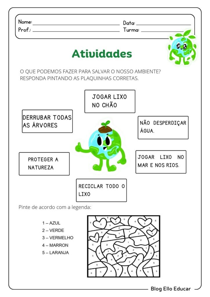 Atividades para a Semana do Meio Ambiente para 1º ano