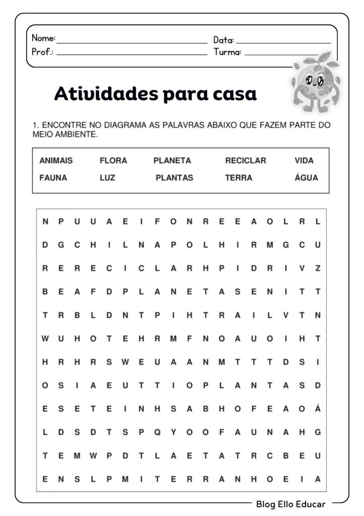 Atividades para a Semana do Meio Ambiente para 1º ano