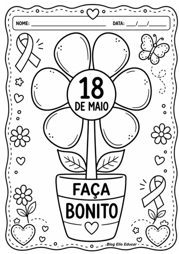 Atividades para colorir sobre o Maio Laranja