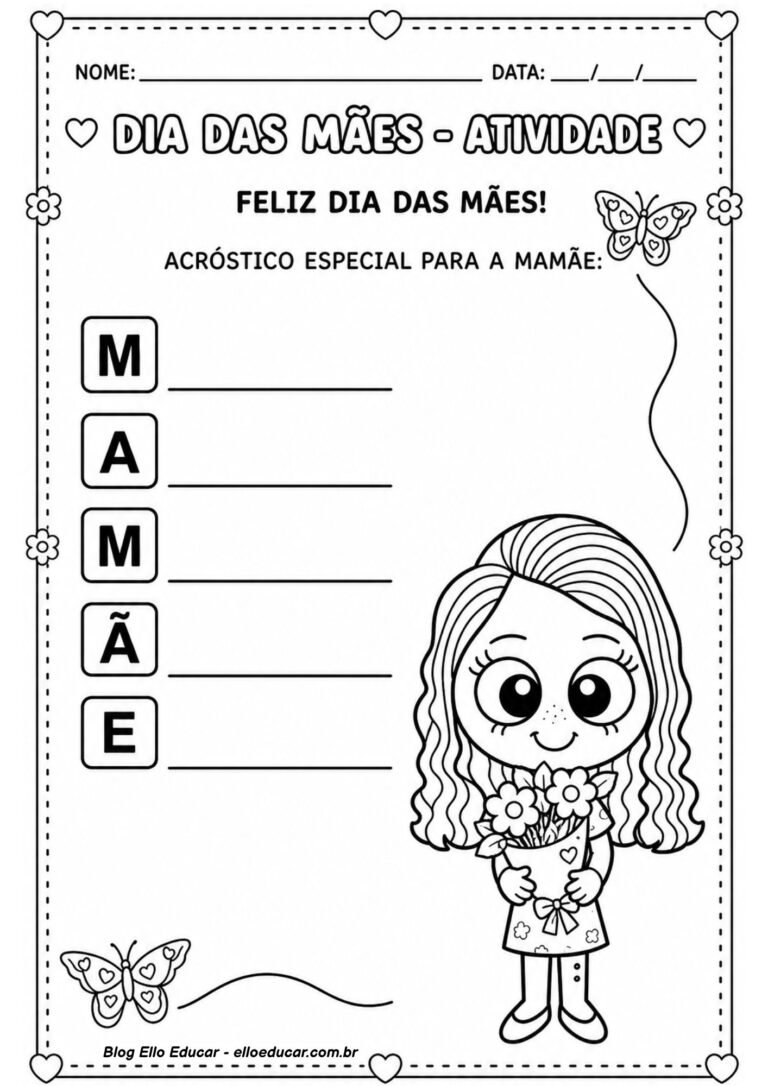 Atividades sobre Dia das Mães para 1° ano em PDF grátis
