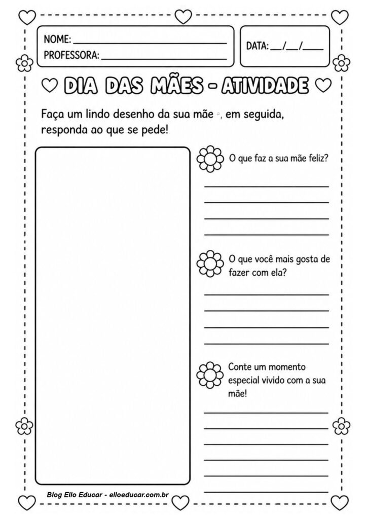 Atividades sobre Dia das Mães para 3° ano