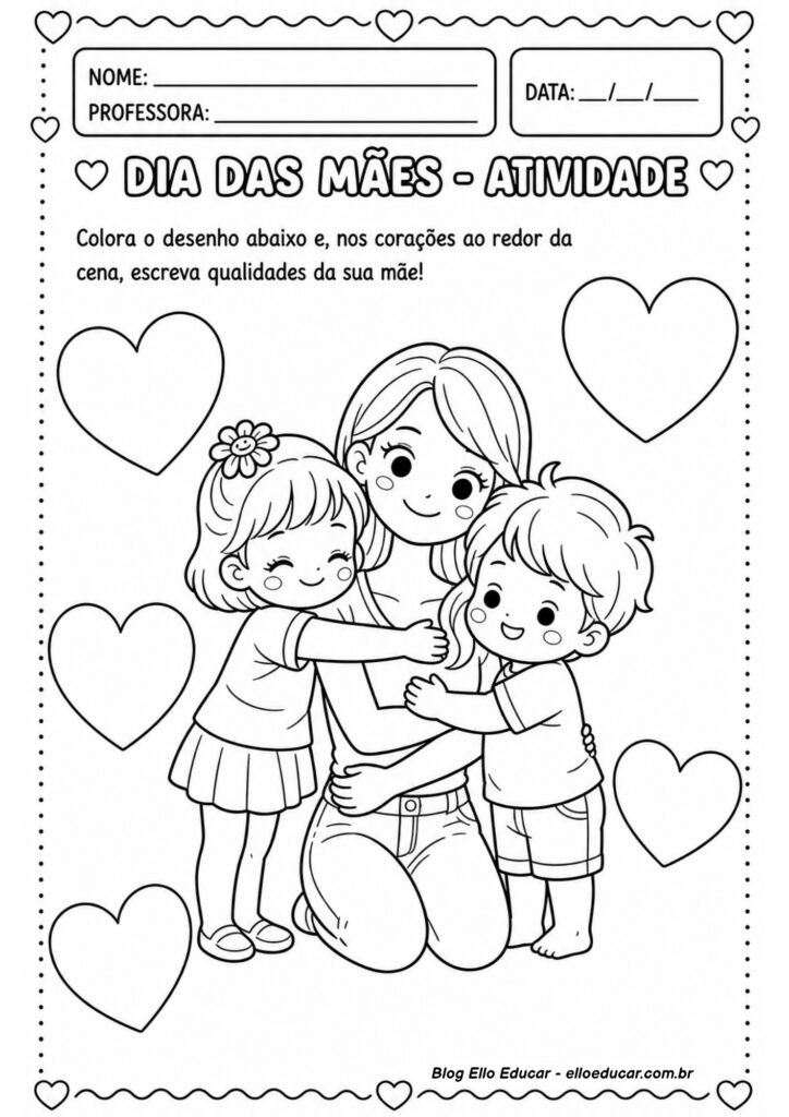 Atividades sobre Dia das Mães para Alfabetização