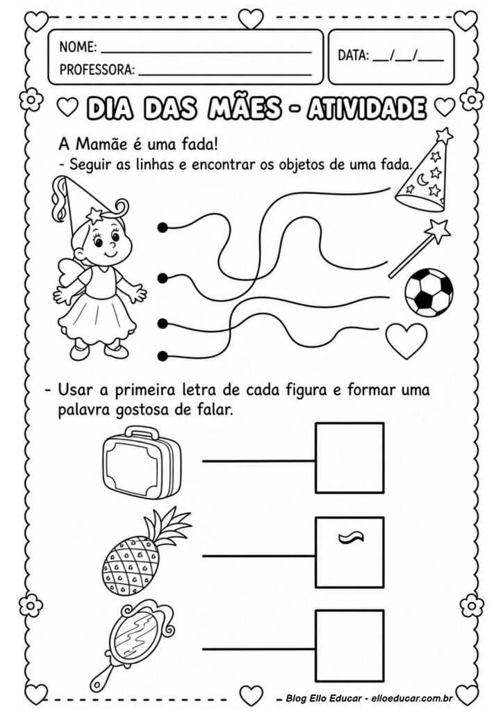 Atividades sobre Dia das Mães para Alfabetização