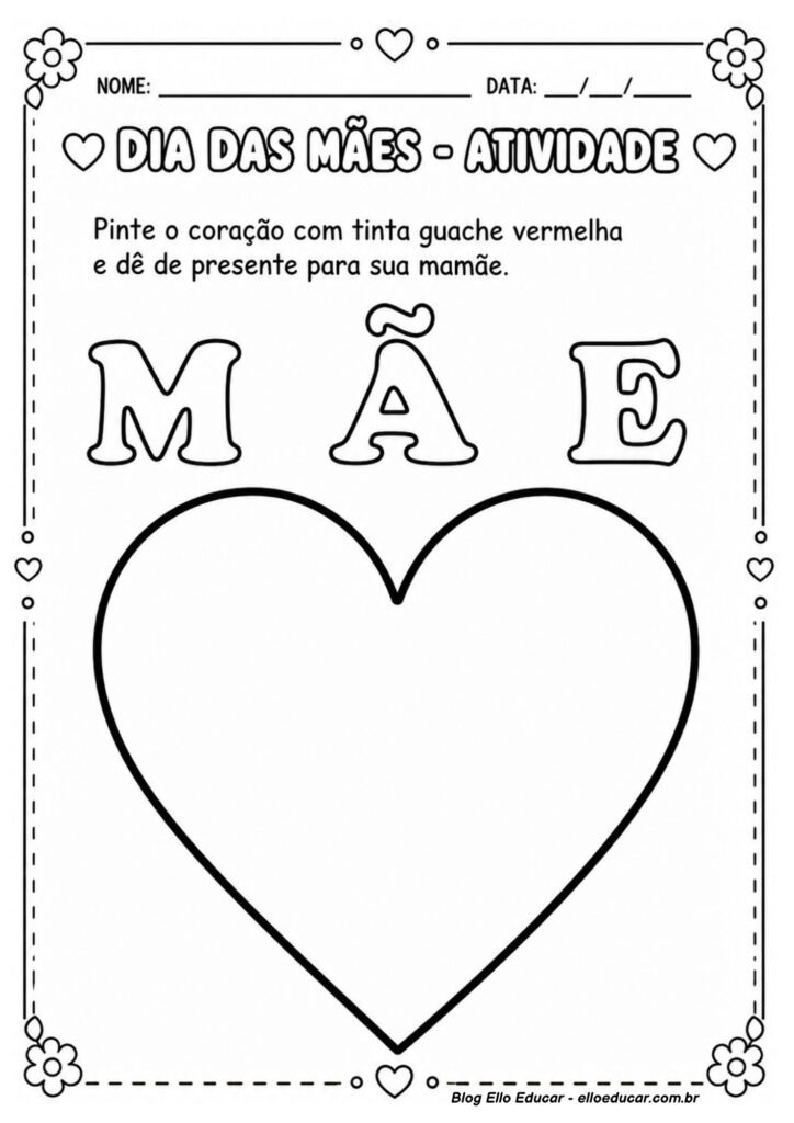 Atividades sobre Dia das Mães para Educação Infantil