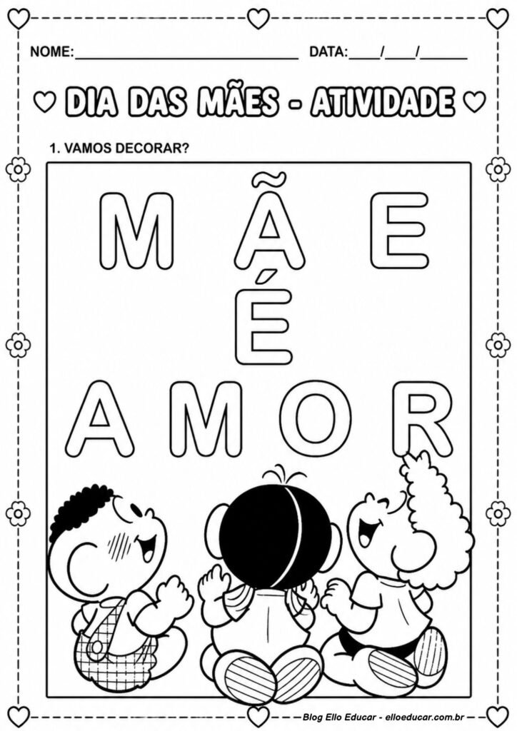Atividades sobre Dia das Mães para Educação Infantil