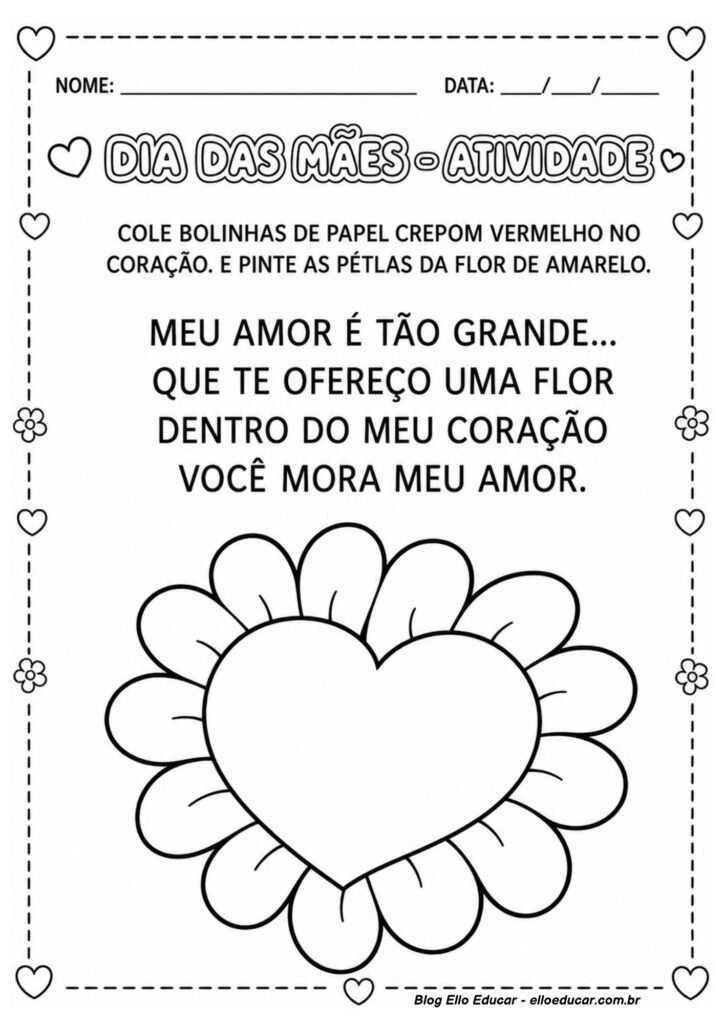Atividades sobre Dia das Mães para Educação Infantil