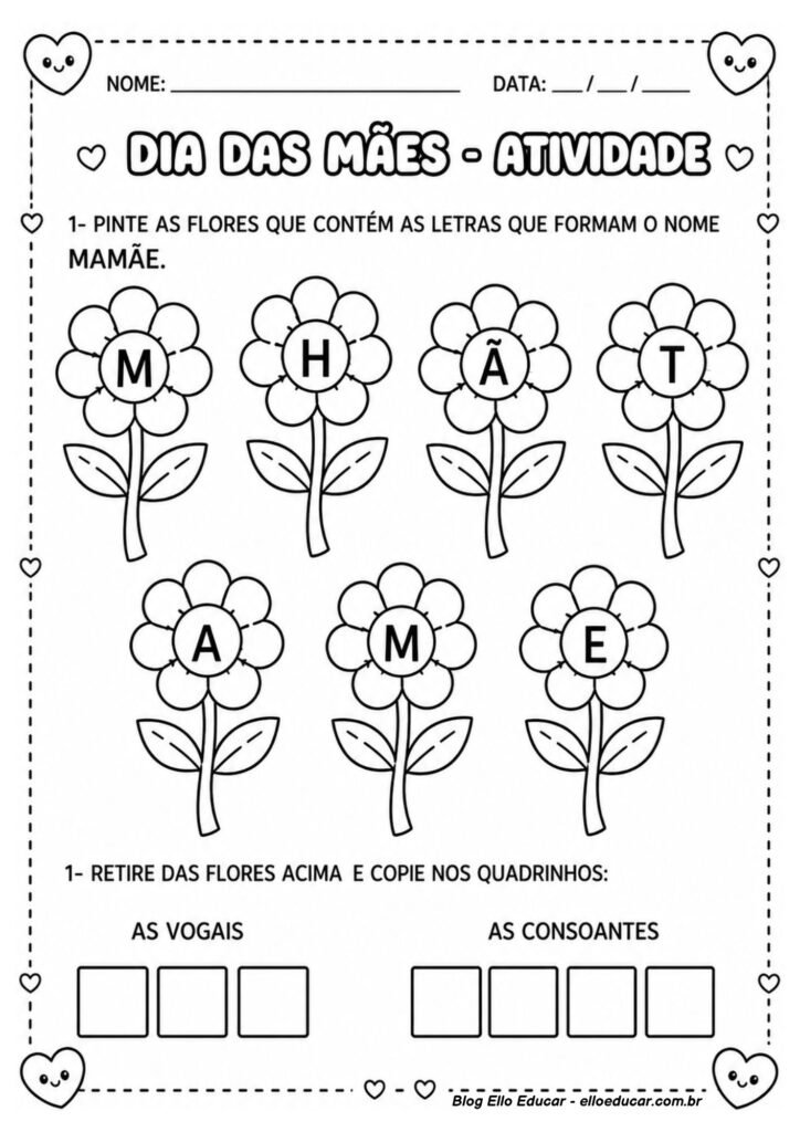 Atividades sobre Dia das Mães para Educação Infantil