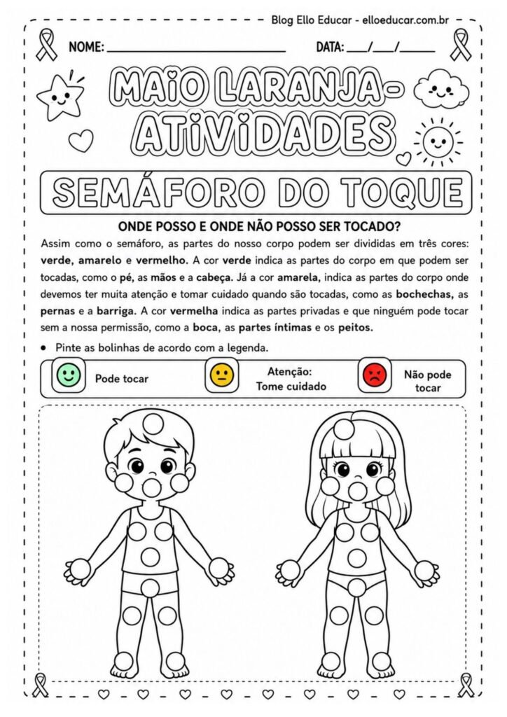 Atividades sobre Maio Laranja 1° e 2° ano