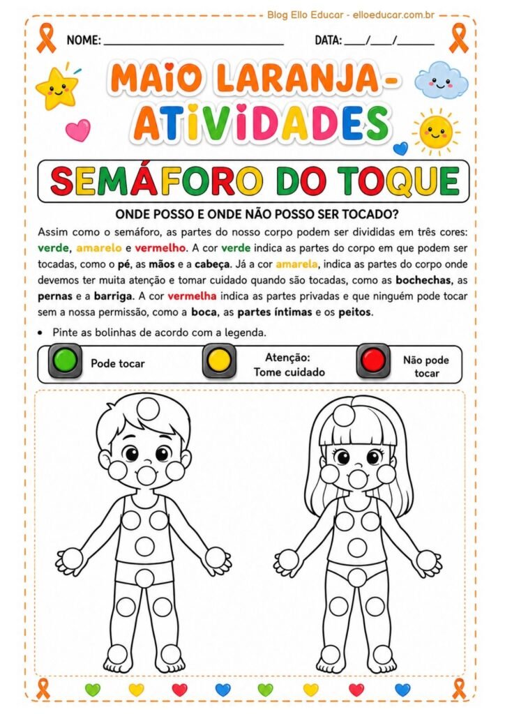 Atividades sobre Maio Laranja 1° e 2° ano