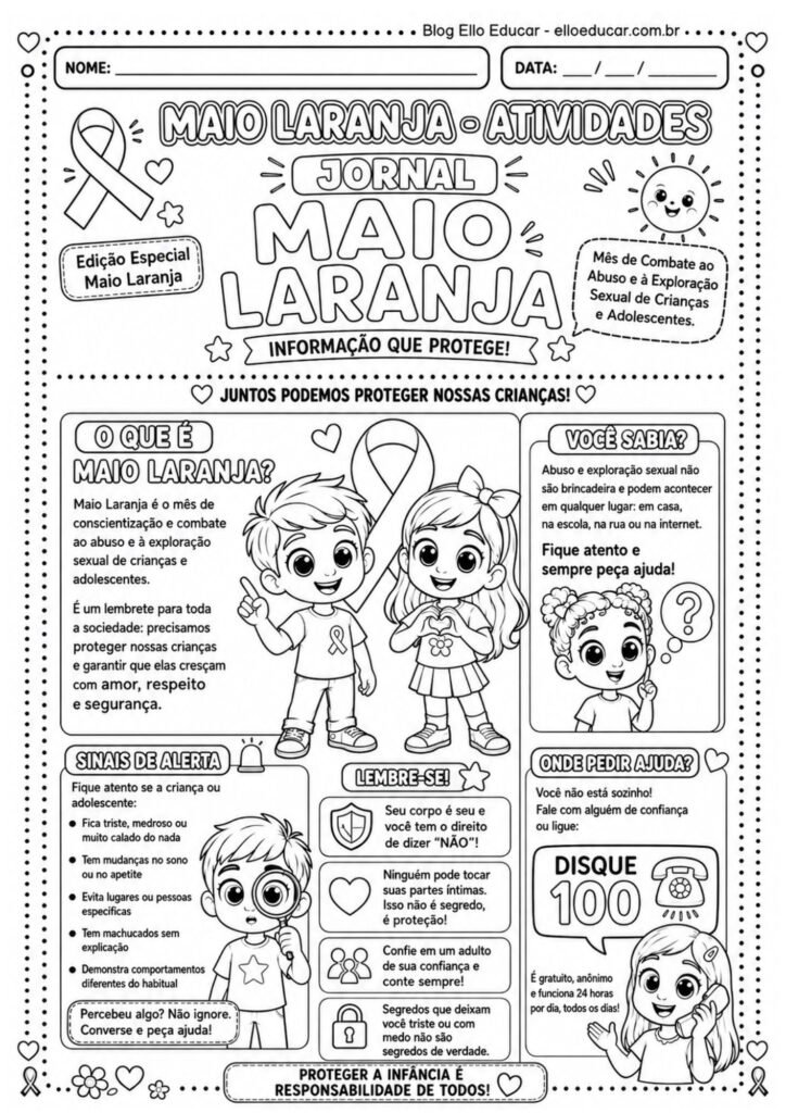 Atividades sobre Maio Laranja 4° e 5° ano