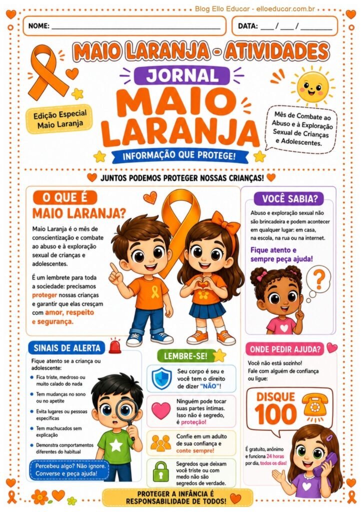 Atividades sobre Maio Laranja 4° e 5° ano