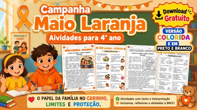 Atividades sobre Maio Laranja para 4° ano