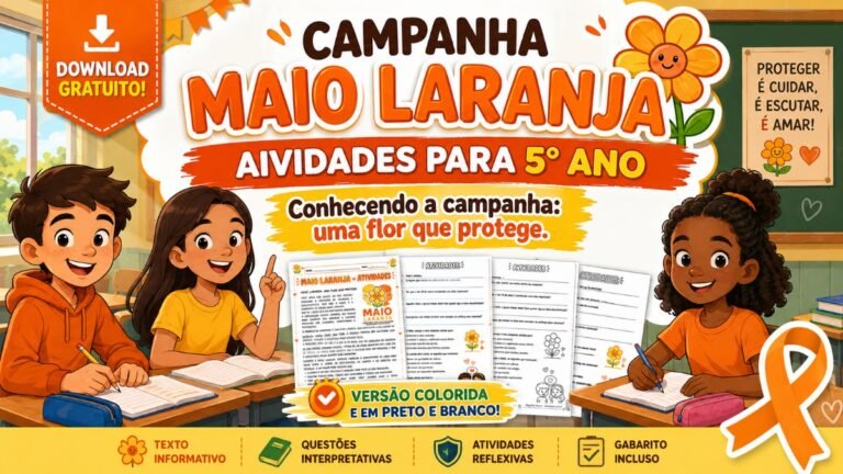 Atividades sobre Maio Laranja para 5° ano