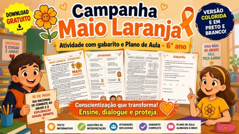 Atividades sobre Maio Laranja para 6° ano