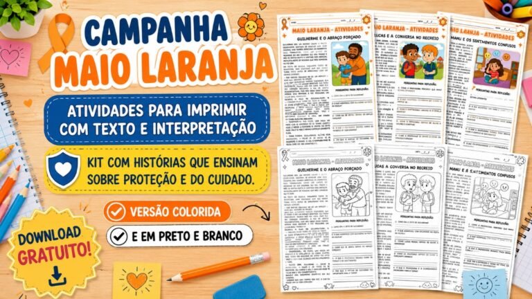 Atividades sobre Maio Laranja para imprimir.