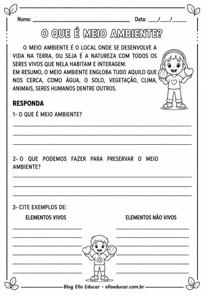 Atividades sobre Meio Ambiente para 5° ano